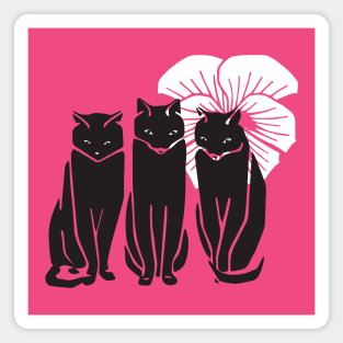 Three black cats Magnet